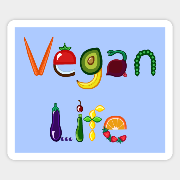 Vegan Life Magnet by Art by Deborah Camp